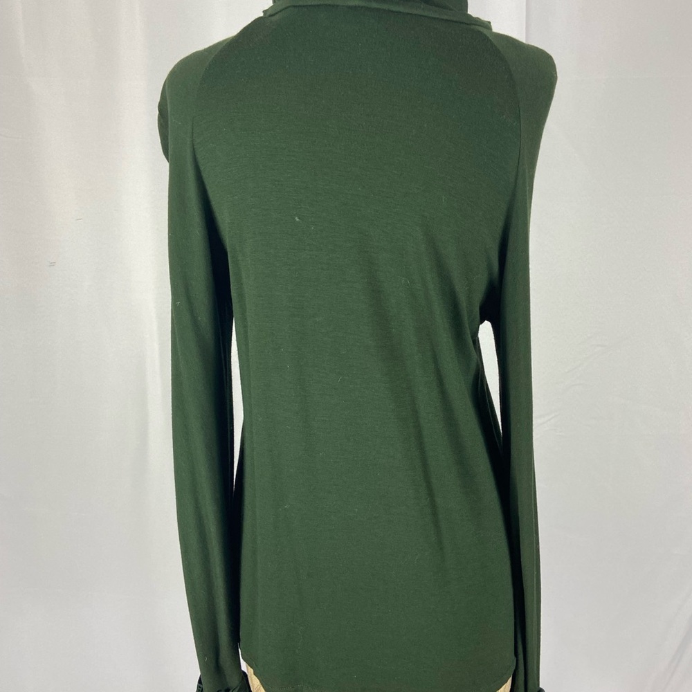 Donna Karan Forest Green Long Sleeve Turtleneck Top